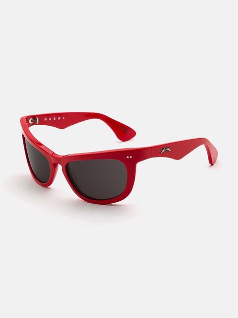 Marni okulary przeciwsłoneczne Isamu Solid Red kolor czerwony EYMRN00053.007.1TZ - zdjęcie produktu nr 1