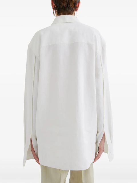 Jil Sander pleated long sleeves shirt - White