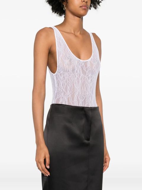 WARDROBE.NYC lace-paneled bodysuit - White