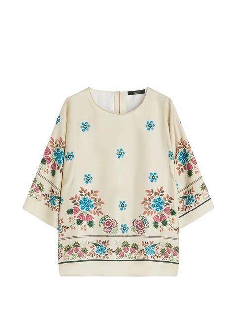 Weekend Max Mara Samba floral-print blouse - Neutrals - zdjęcie produktu nr 1