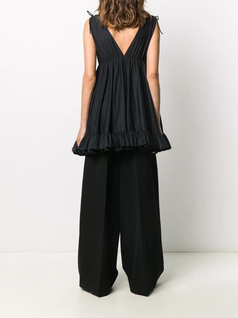 Balenciaga ruffle hem top - Black