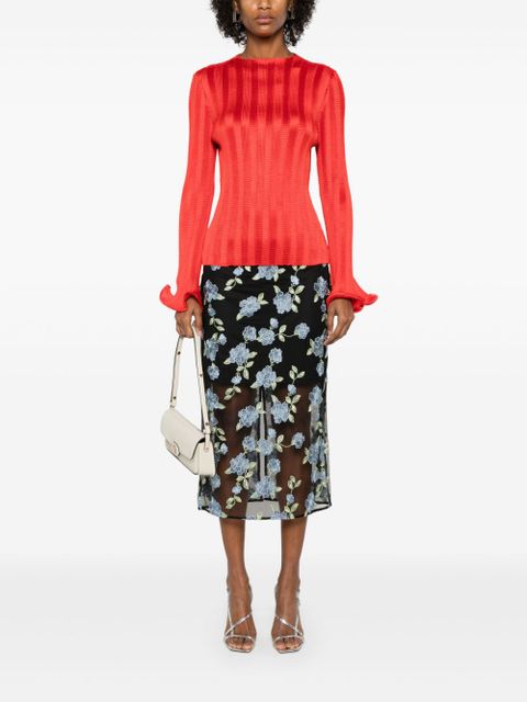 ROTATE BIRGER CHRISTENSEN mesh midi skirt - Black