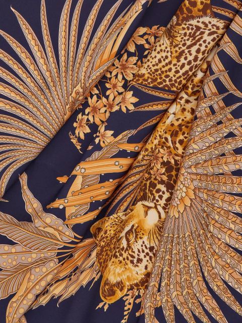 Ferragamo Leopard scarf - Blue