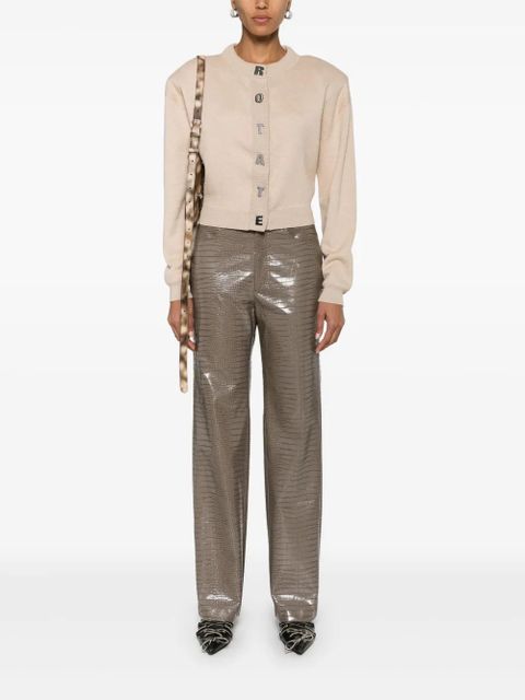 ROTATE BIRGER CHRISTENSEN logo-lettering cardigan - Neutrals