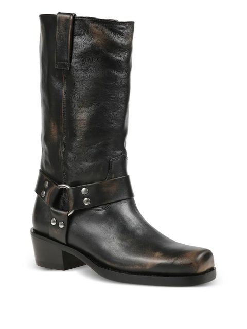 Paris Texas aged-effect buckle boots - Black - zdjęcie produktu nr 2