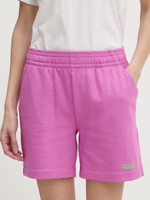 Jack Wolfskin szorty dresowe damskie bawełniane Celebrate The Paw - zdjęcie produktu nr 2