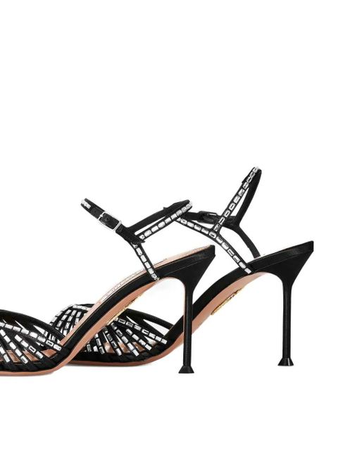 Aquazzura Hold Me crystal-embellished heeled sandals - Black