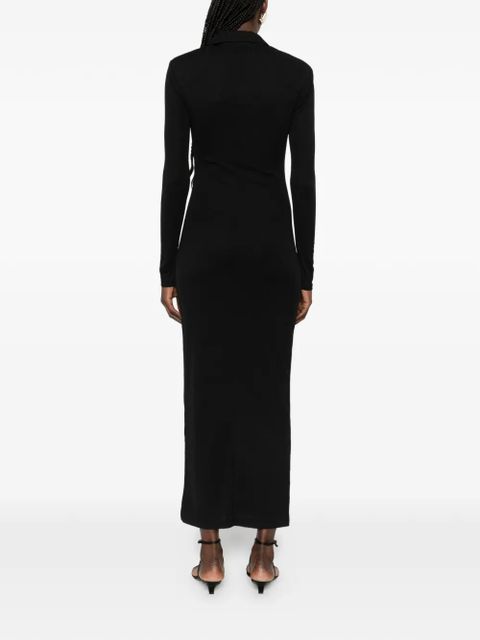 Nanushka shoulder pads maxi shirt dress - Black