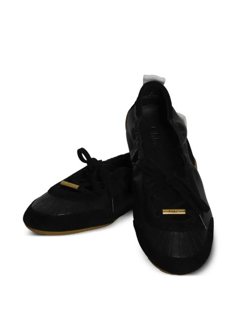 Chloé Kick Ballerina suede insert lace-up ballet flats - Black