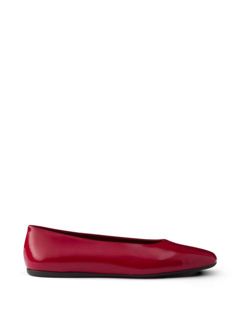 Prada brushed leather ballerinas - Red - zdjęcie produktu nr 1