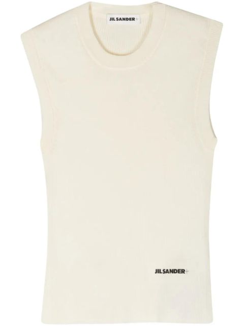 Jil Sander + ribbed crop top - Neutrals - zdjęcie produktu nr 1