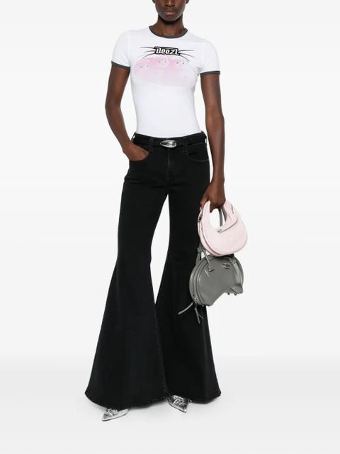 Diesel cat-graphic cotton T-shirt - White