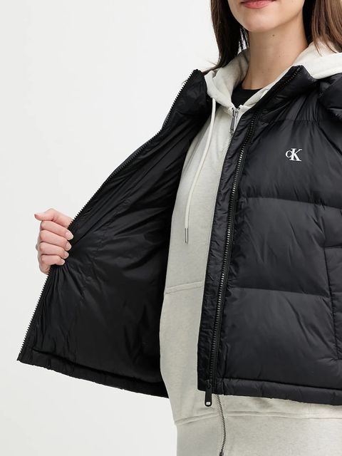Calvin Klein Jeans bezrękawnik puchowy kolor czarny zimowy LV047D500G