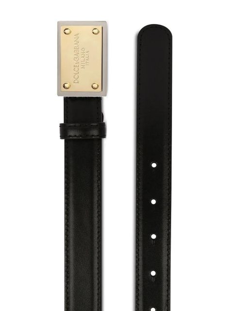 Dolce & Gabbana logo-tag leather belt - Black - zdjęcie produktu nr 2