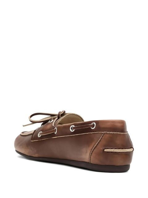 Miu Miu lace-up loafers - Brown