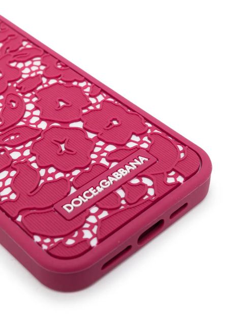 Dolce & Gabbana floral lace iPhone 14 Pro Max case - Pink - zdjęcie produktu nr 2