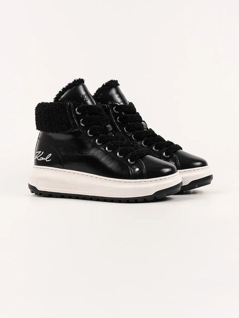 Karl Lagerfeld botki zamszowe KAPRI LUG damskie kolor czarny KL67555