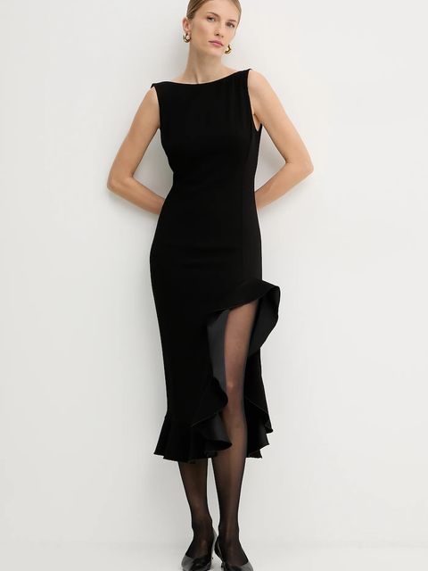 Pinko sukienka kolor czarny midi rozkloszowana 105781 A2Q2