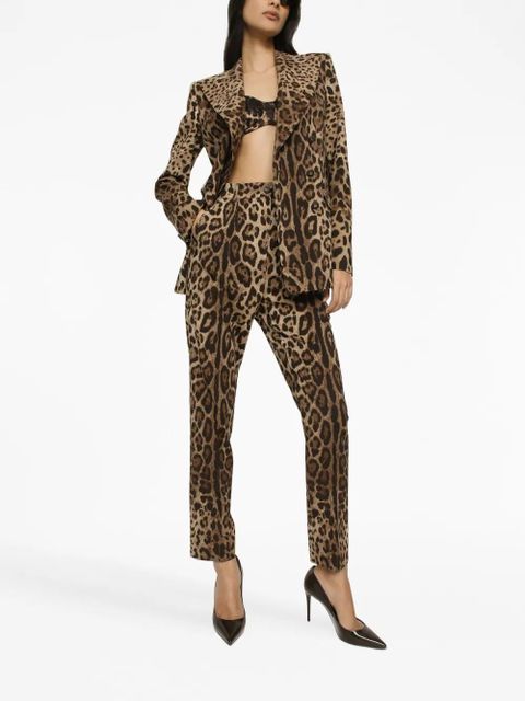 Dolce & Gabbana high-waisted leopard-print trousers - Brown - zdjęcie produktu nr 2