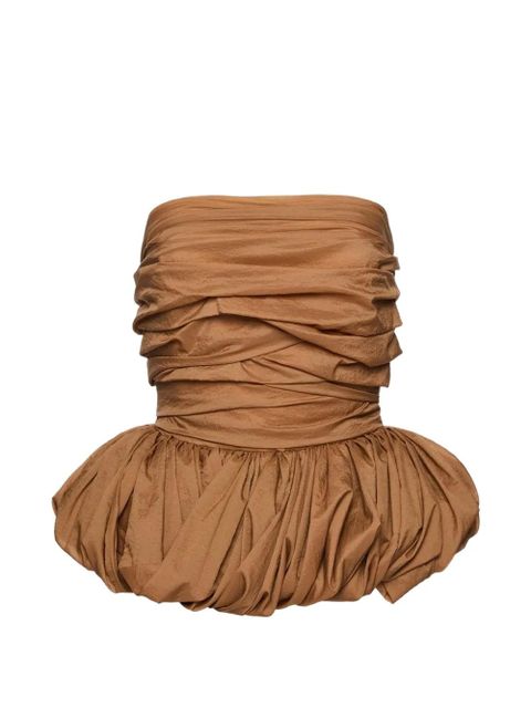 Magda Butrym ruched peplum top - Brown - zdjęcie produktu nr 1