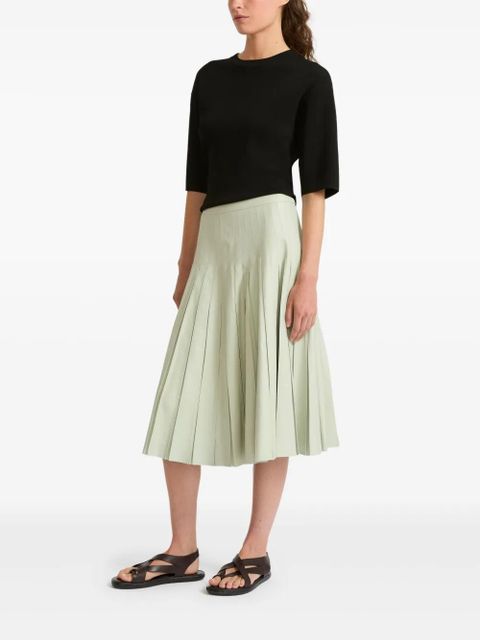 Yves Salomon lambskin pleated skirt - Green - zdjęcie produktu nr 2