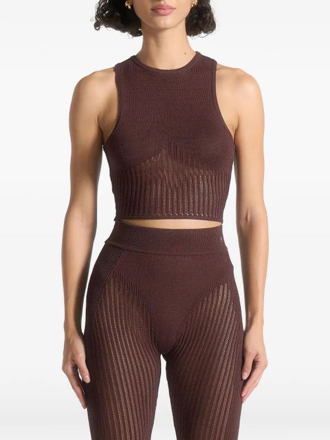 Manière De Voir knitted racer crop top - Brown - zdjęcie produktu nr 2