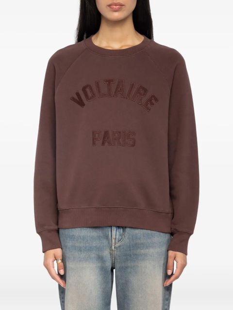 Zadig&Voltaire logo-patch cotton-blend sweatshirt - Brown