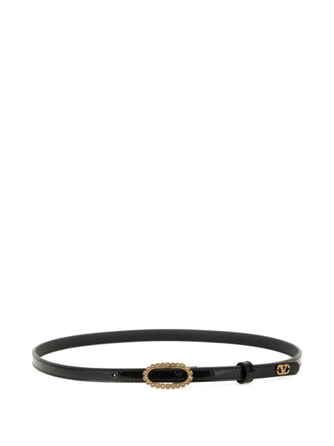 Valentino Garavani embellished-logo buckle belt - Black - zdjęcie produktu nr 2