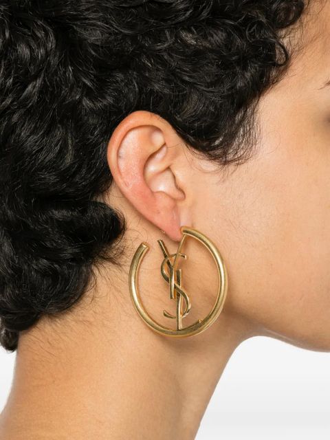Saint Laurent Cassandre hoop earrings - Gold - zdjęcie produktu nr 2