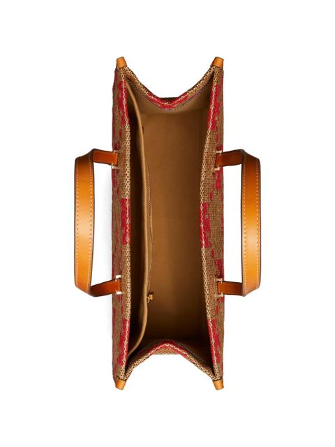 Tory Burch T Monogram woven tote bag - Neutrals