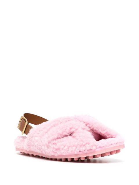 Tod's slingback shearling sandals - Pink - zdjęcie produktu nr 2