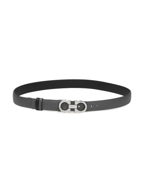Ferragamo Gancini-buckle leather belt - Grey
