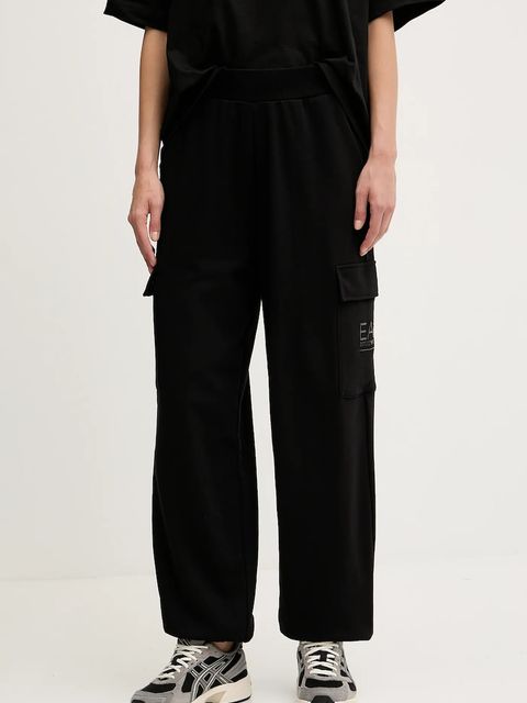 EA7 Emporio Armani spodnie dresowe damskie kolor czarny z nadrukiem AF12473.7W000419 - zdjęcie produktu nr 1