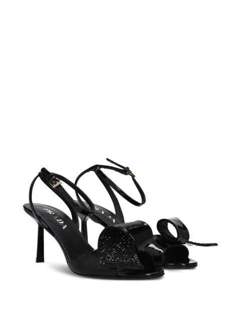 Prada crystal-embellished bow sandals - Black - zdjęcie produktu nr 2