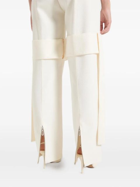Manière De Voir Isabelle belted strap-detail tailored trousers - Neutrals