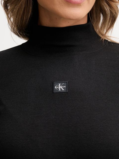 Calvin Klein Jeans longsleeve kolor czarny z półgolfem LV047D203G