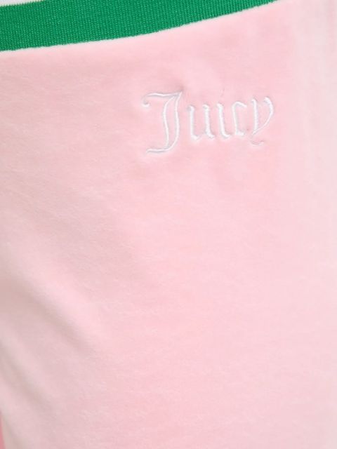 Juicy Couture spodnie dresowe welurowe CHRISTINE STRIPE LOW RISE damskie kolor różowy gładkie JCWBJ225352