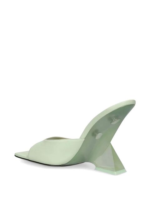 The Attico sculptural-heel leather sandals - Green