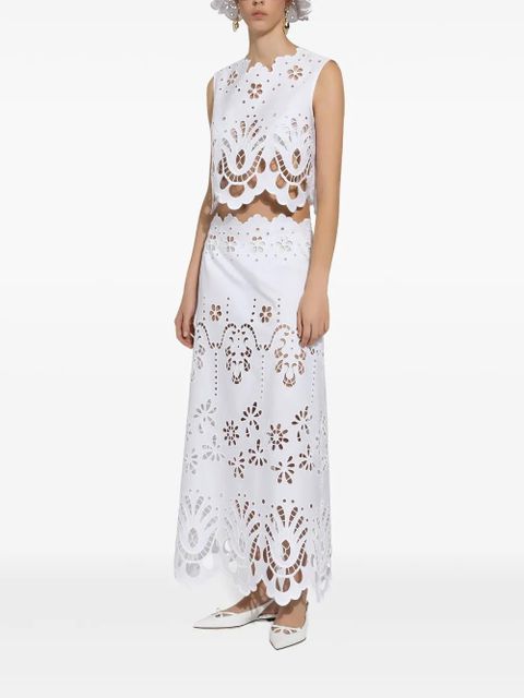 Dolce & Gabbana scallop cut-out skirt - White