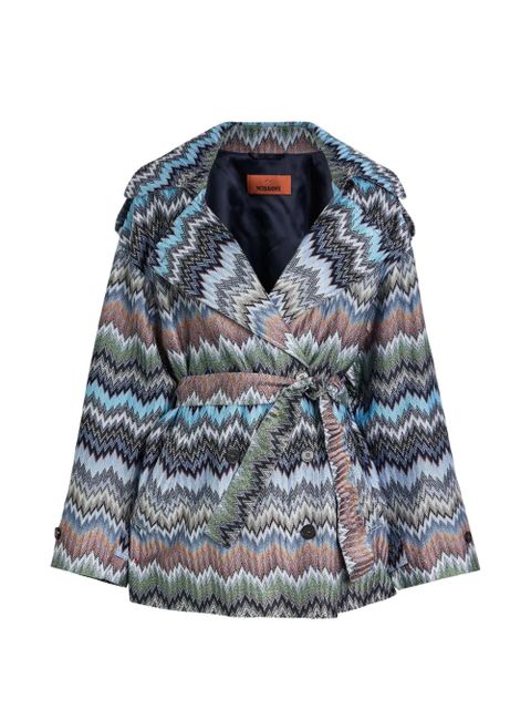 Missoni zigzag belted jacket - Blue - zdjęcie produktu nr 1