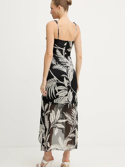 Guess sukienka STACIE kolor czarny maxi rozkloszowana W5YK64 WCWF2 - zdjęcie produktu nr 2