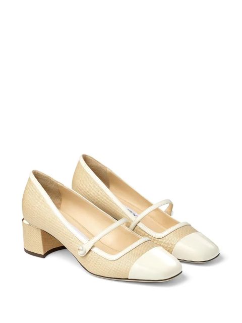 Jimmy Choo Elisa 45mm Leather Pumps - Neutrals - zdjęcie produktu nr 2