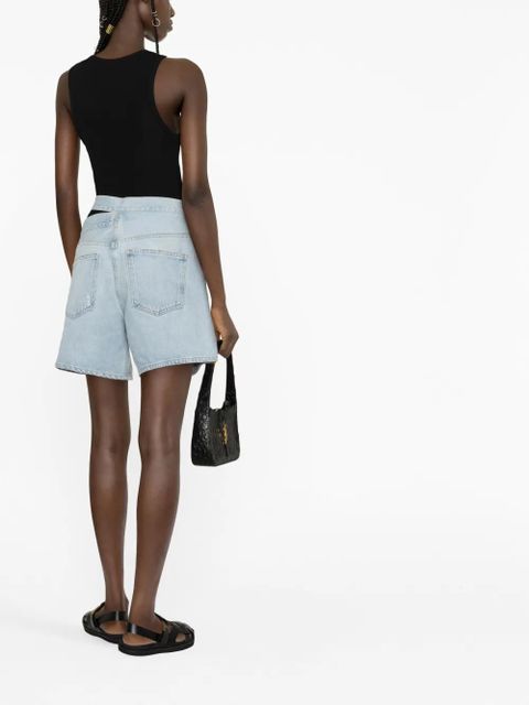 AGOLDE asymmetric denim shorts - Blue - zdjęcie produktu nr 2