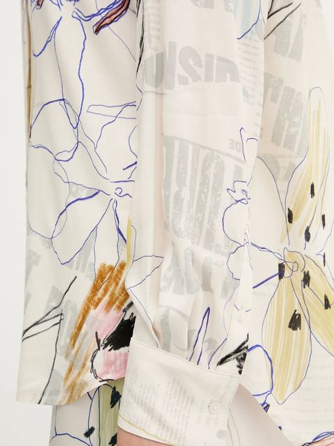 Desigual koszula NEWSARTY damska kolor beżowy relaxed z kołnierzykiem klasycznym 25WWCW14