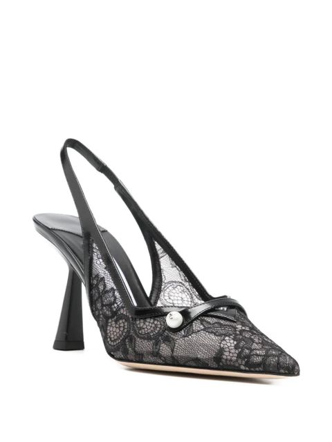 Jimmy Choo Amita 85 lace appliqué heel pumps - Black