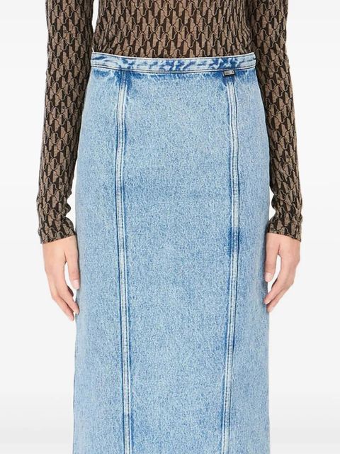 MM6 Maison Margiela denim panelled skirt - Blue