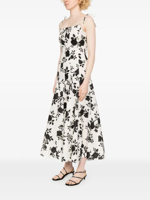 Self-Portrait floral-print midi dress - Neutrals - zdjęcie produktu nr 2
