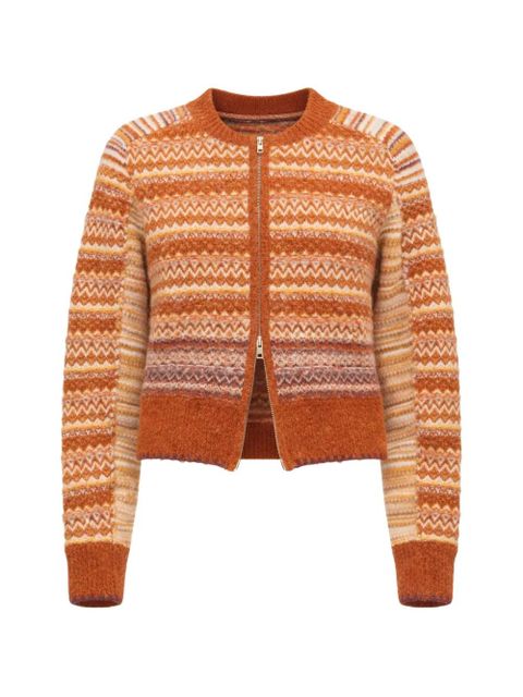 3.1 Phillip Lim Fair Isle zip-up cardigan - Orange - zdjęcie produktu nr 1