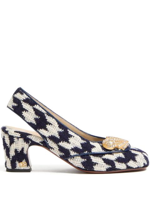Valentino Garavani 60mm Adamantine houndstooth-patterned slingback-detailed pumps - White - zdjęcie produktu nr 1