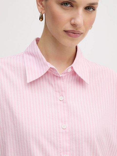 Barbour koszula z dodatkiem bawełny Rosie damska kolor różowy relaxed z kołnierzykiem klasycznym LSH1721